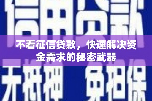 营山不看征信贷款，快速解决资金需求的秘密武器