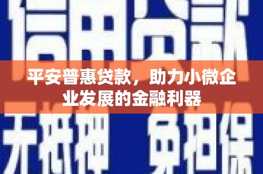 营山平安普惠贷款，助力小微企业发展的金融利器